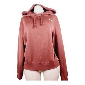 Nike Women's Coral Swoosh Sportswear Casual Pullover Hoodie Size Large